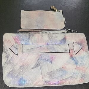 Aimee Kestenberg Pastel Women's Clutch and Card Holder Set GUC